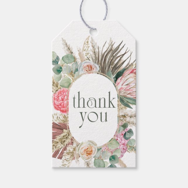 Boho Flower Shower Favour Tag (Front)