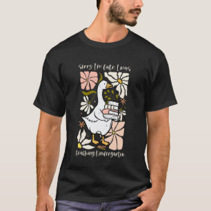 Boho Flower Silly Goose Kindergarten Teacher Back T-Shirt