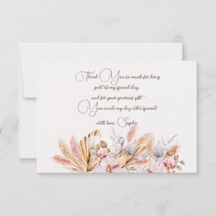 Boho flowers adult Birthday  Thank You Card
