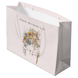 Boho Flowers and Dreamcatcher - Mother's Day Large Gift Bag