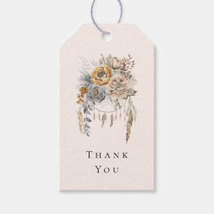 Boho Flowers and Dreamcatcher - Thank You Gift Tags
