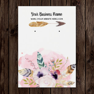 Boho Flowers Arrow Earring Display Cards
