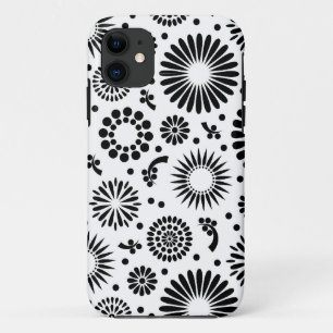 Boho flowers Black and White vector floral pattern Case-Mate iPhone Case