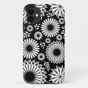 Boho flowers Black and White vector floral pattern Case-Mate iPhone Case