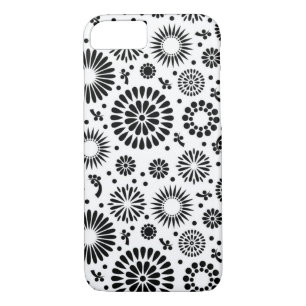 Boho flowers Black and White vector floral pattern Case-Mate iPhone Case