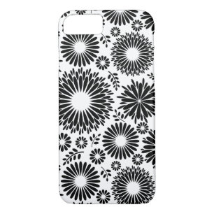 Boho flowers Black and White vector floral pattern iPhone 8/7 Case