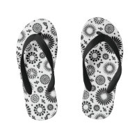 Boho flowers Black and White vector floral pattern