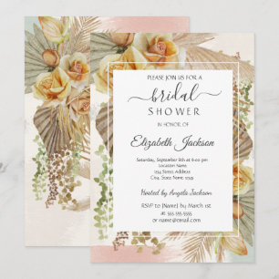 Boho Flowers Bridal Shower  Invitation