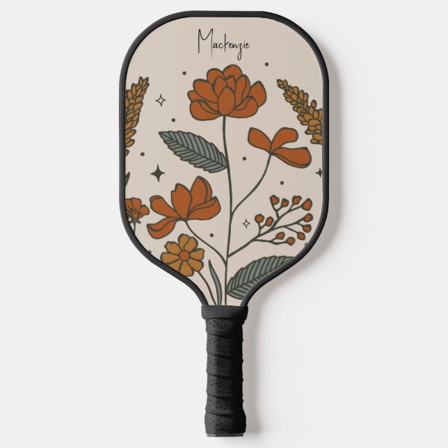 Boho Flowers Custom Pickleball Paddle (Front)