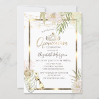 Boho Flowers Frame Wine Quinceanera