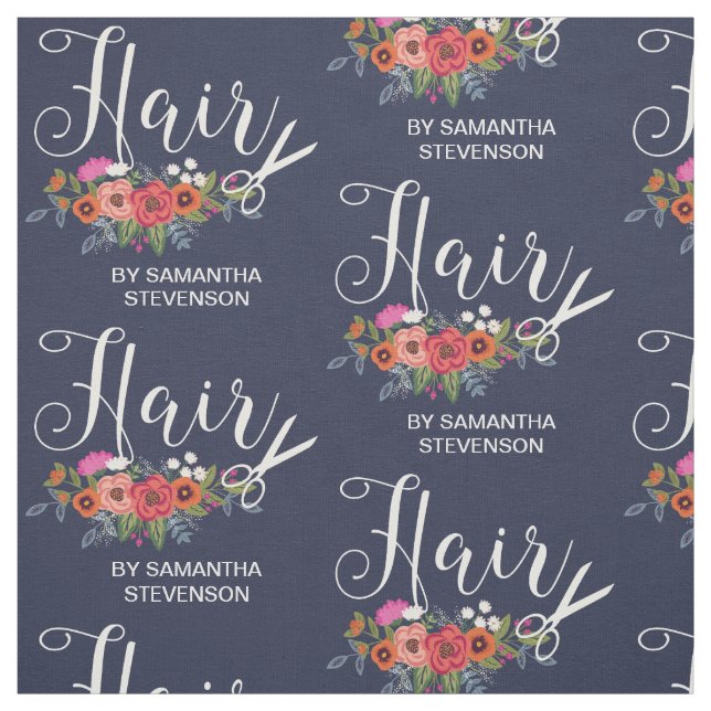 Boho Flowers Hair By Fabric (Swatch)