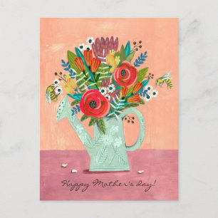 Boho Flowers illustration Postcard