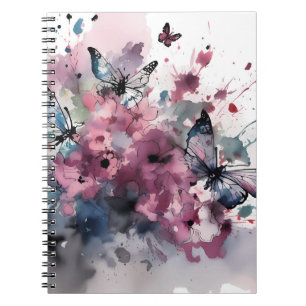 Boho Flowers Ink Painting Notebook