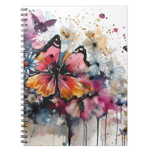 Boho Flowers Ink Painting Notebook
