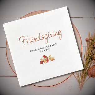 Boho Foliage Friendsgiving Modern Thanksgiving  Napkin