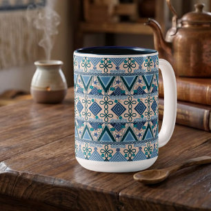 Boho Folk Art Two-Tone Coffee Mug
