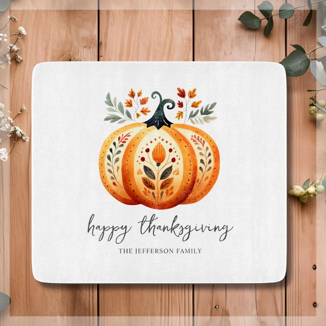 Boho Folk Pumpkin Thanksgiving Cutting Board (Creator Uploaded)