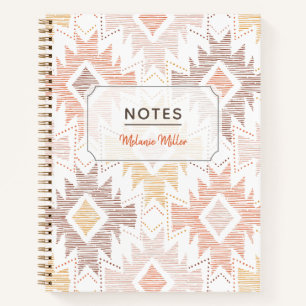 Boho Folk Textile Pattern Notebook