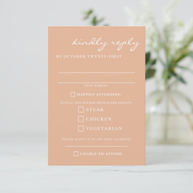 Boho Food Choices RSVP Card (Standing Front)