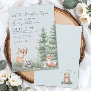 Boho Forest Animal Woodland Baby Shower Invitation