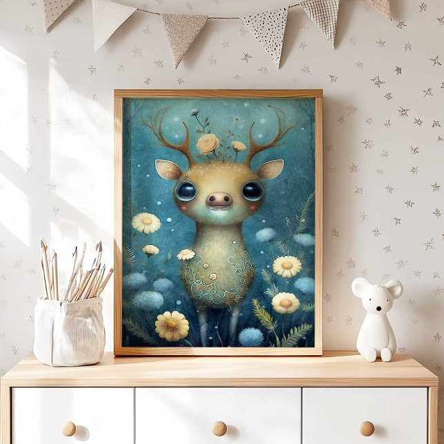 Boho Forest Deer Wall Art for Nursery | Wall Decor (Boho Forest Deer Wall Art for Nursery | Wall Decor by TinkPrints.)