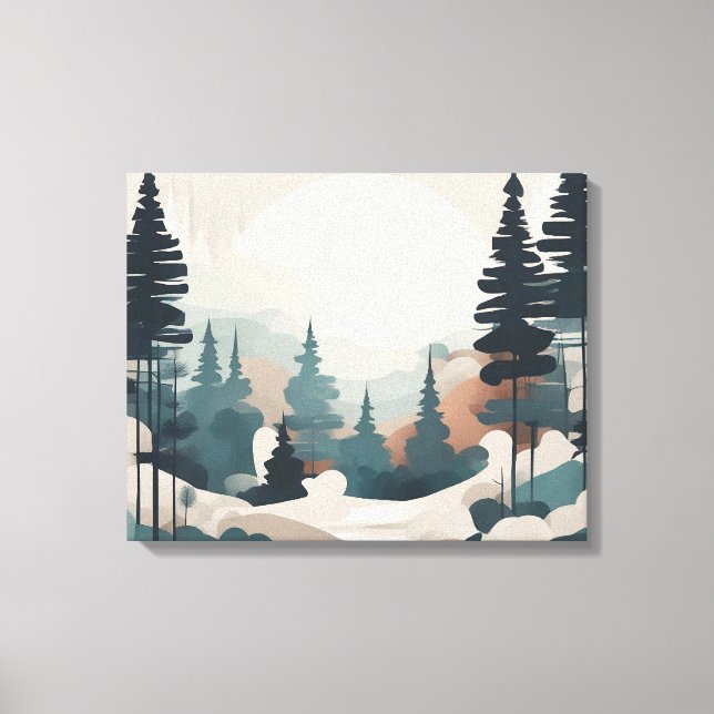 Boho Forest Landscape Artwork Canvas Print (Front)