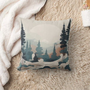 Boho Forest Landscape Artwork Cushion