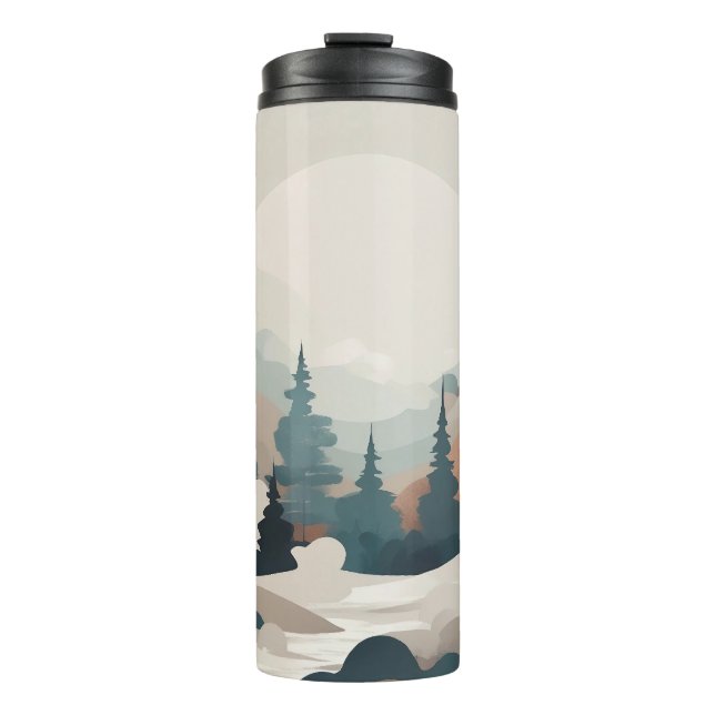 Boho Forest Landscape Artwork Thermal Tumbler (Front)
