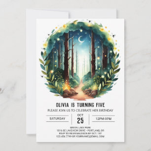 Boho Forest Online Woodland Birthday Invitation