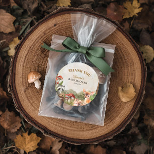 Boho forest Woodland animals Rustic Baby Shower Classic Round Sticker