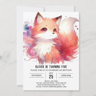 Boho Fox Birthday Invitation