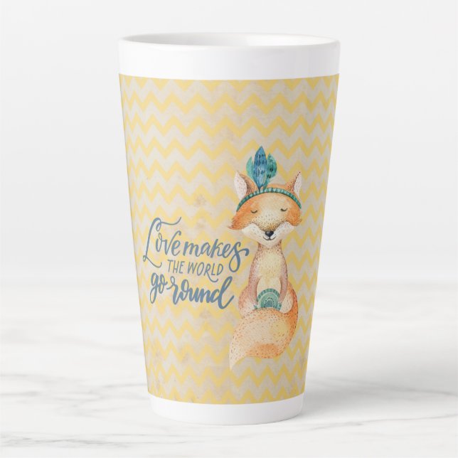 Boho Fox Love Quote   Latte Mug (Front)