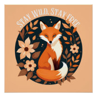Boho Fox "Stay Wild, Stay Free" Woodland Design