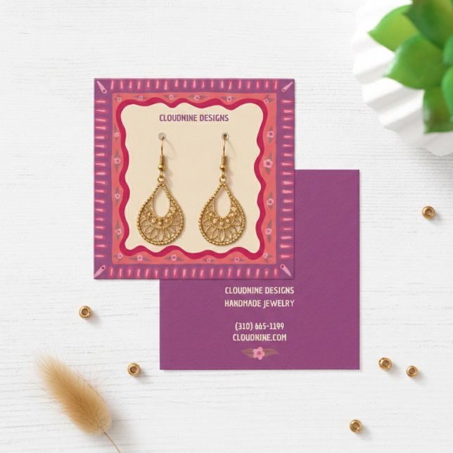 Boho Frame Earring Necklace Jewellery Display Card (Boho Frame Earring Necklace Jewelry Display Card
)