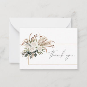 Boho Frame Palm Pampas & Beige Floral Card