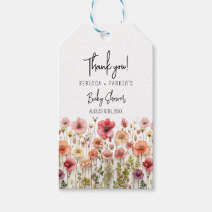 Boho fresh Flowers Baby Shower Gift Tags