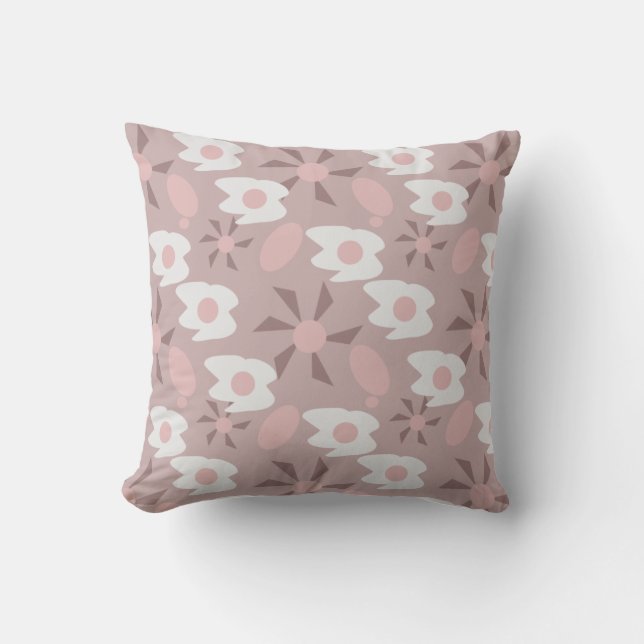 Boho Fried Eggs Breakfast Pink Pattern  Cushion (Front)