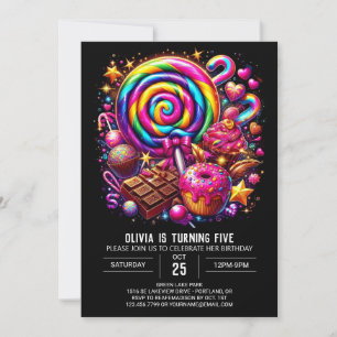 Boho Fun Candyland Digital Birthday Invitation