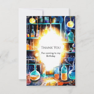 Boho Fun Chemistry Scientist Birthday Thank You Card