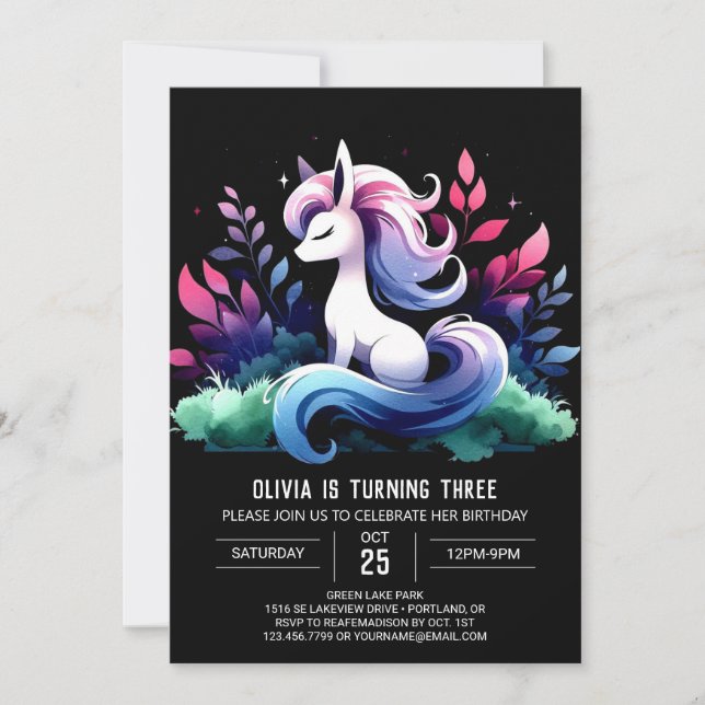 Boho Fun Horse Birthday Invitation (Front)
