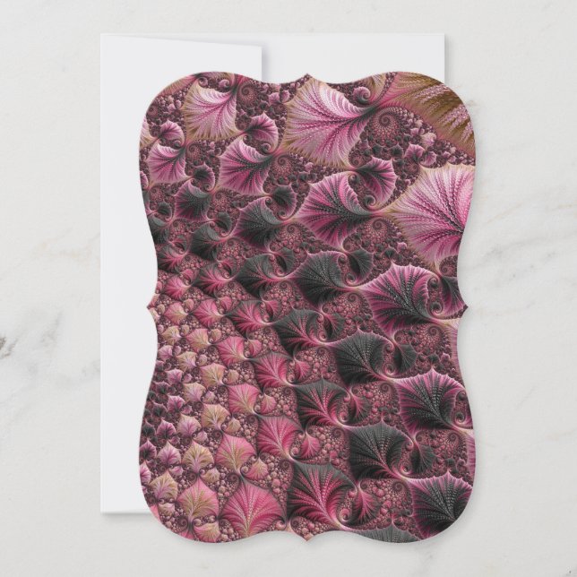 Boho Funky Eclectic Pink Black Abstract Fractal (Front)