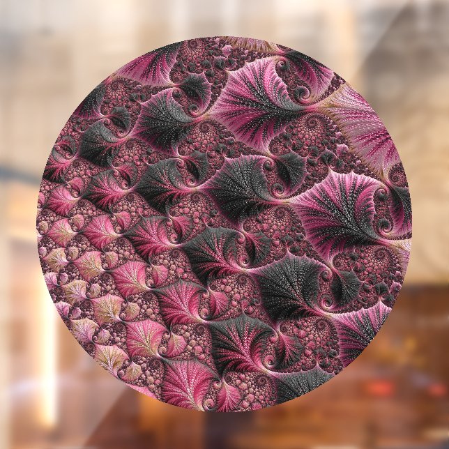 Boho Funky Eclectic Pink Black Abstract Fractal (Sheet 2)