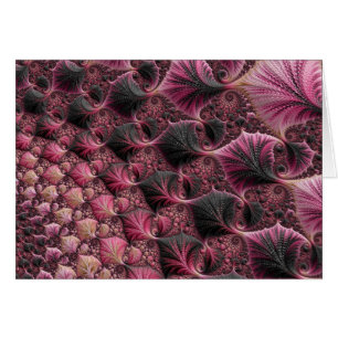 Boho Funky Eclectic Pink Black Abstract Fractal