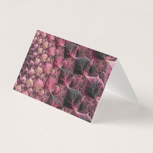 Boho Funky Eclectic Pink Black Abstract Fractal (Front)