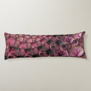 Boho Funky Eclectic Pink Black Abstract Fractal Body Cushion