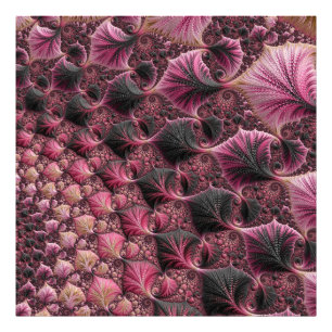 Boho Funky Eclectic Pink Black Abstract Fractal Photo Print