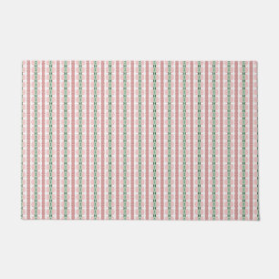 Boho Funky Retro Eclectic Pastel Christmas Stripe Doormat