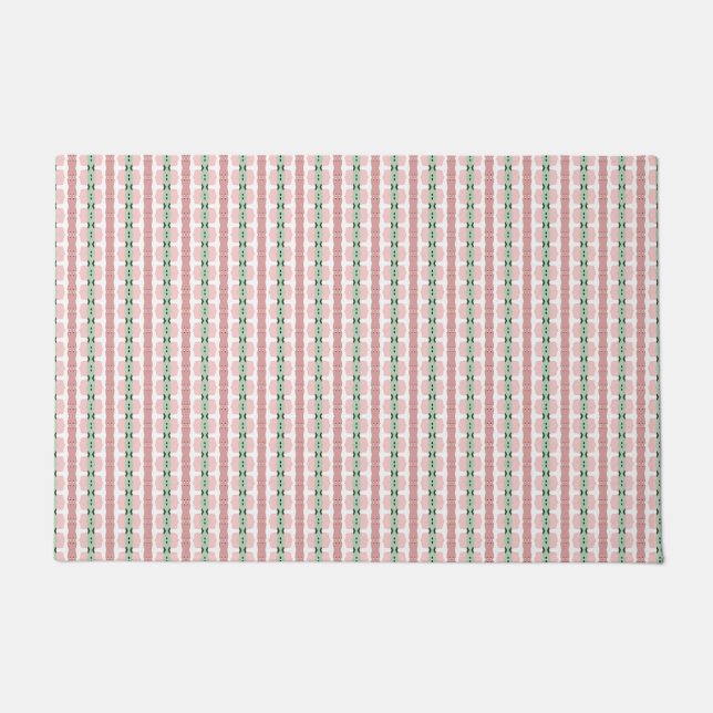 Boho Funky Retro Eclectic Pastel Christmas Stripe Doormat (Front)