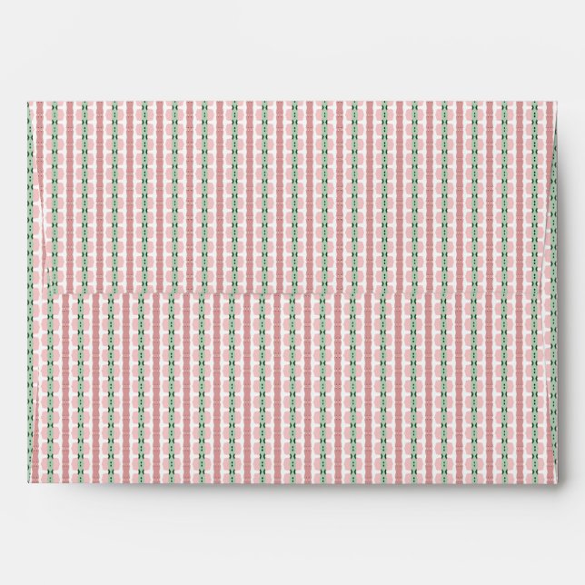 Boho Funky Retro Eclectic Pastel Christmas Stripe Envelope (Back (Top Flap))