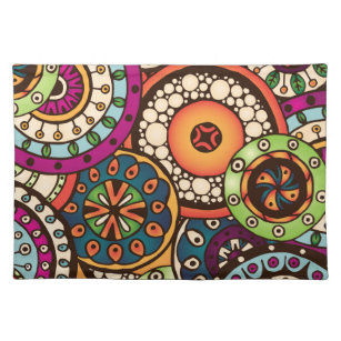 Boho Funky Trendy Retro Abstract Pattern Placemat